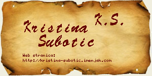 Kristina Subotić vizit kartica